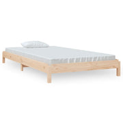 Letto singolo | Letto per adulti | Letto Impilabile 100x200cm in Legno Massello di Pino