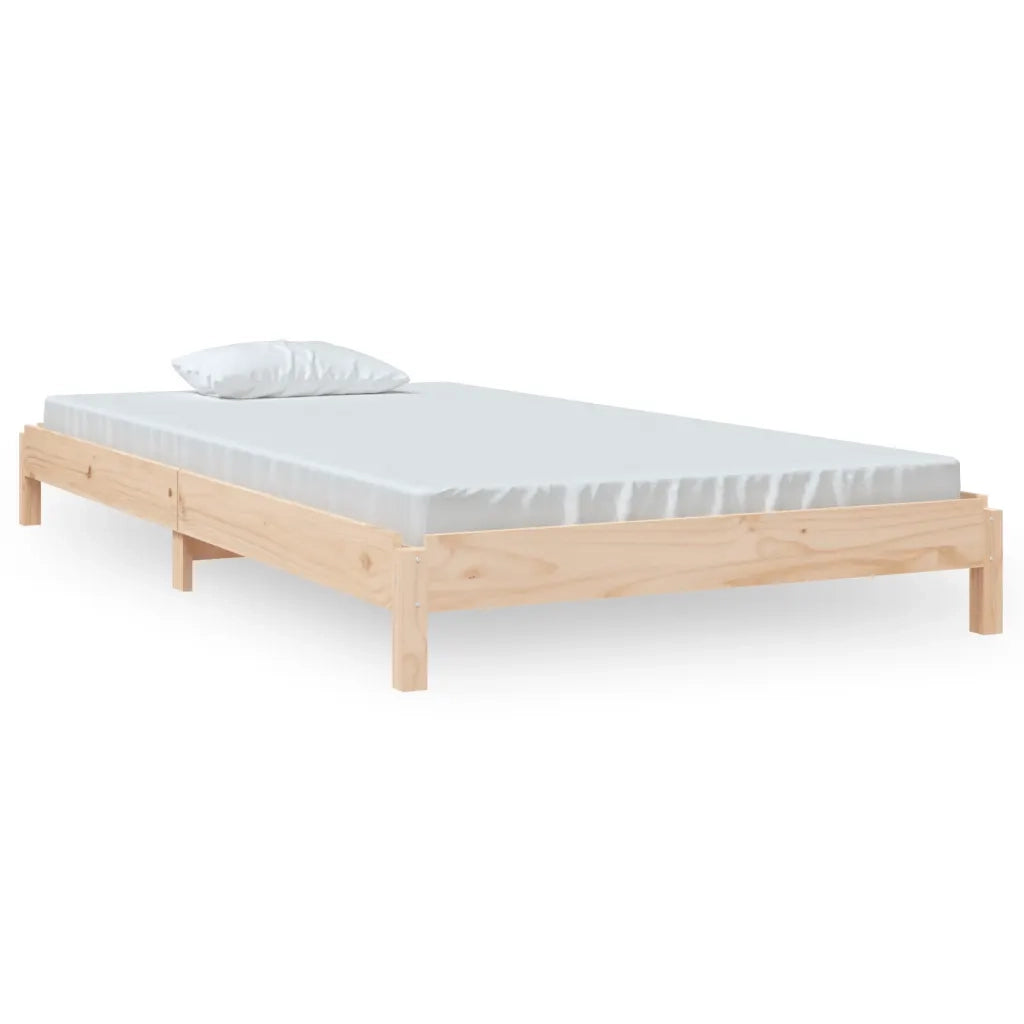 Letto singolo | Letto per adulti | Letto Impilabile 100x200cm in Legno Massello di Pino