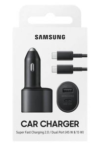 Samsung caricatore auto 45w+15w ep-l5300 usb-c+usb-a black - EP-L5300XBEGWW