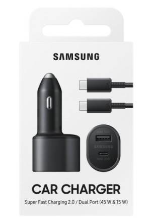 Samsung caricatore auto 45w+15w ep-l5300 usb-c+usb-a black - EP-L5300XBEGWW