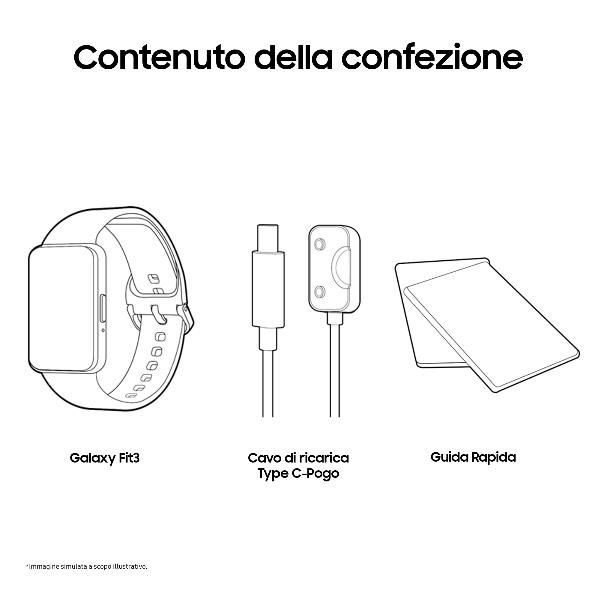 Samsung galaxy fit3 4,06 cm (1.6") amoled 40 mm digitale 256 x 402 pixel touch screen grigio - SM-R390NZAAEUB