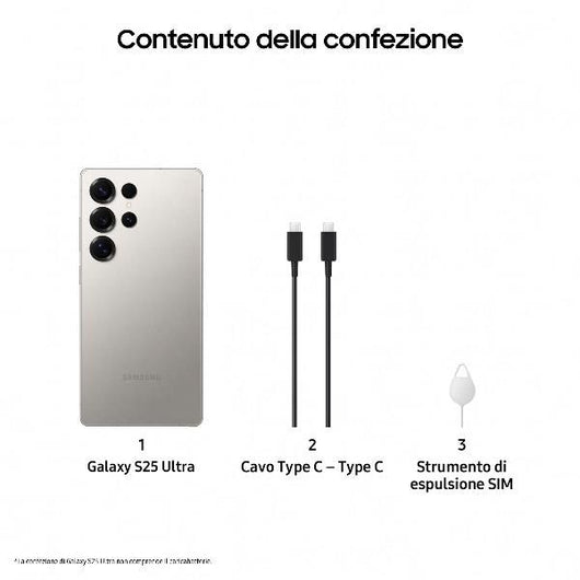 Samsung galaxy s25 ultra smartphone ai, display 6.9'' qhd+ dynamic amoled 2x, fotocamera 200mp, ram 12gb, 1tb, 5.000 mah, titanium gray - SM-S938BZTHEUE