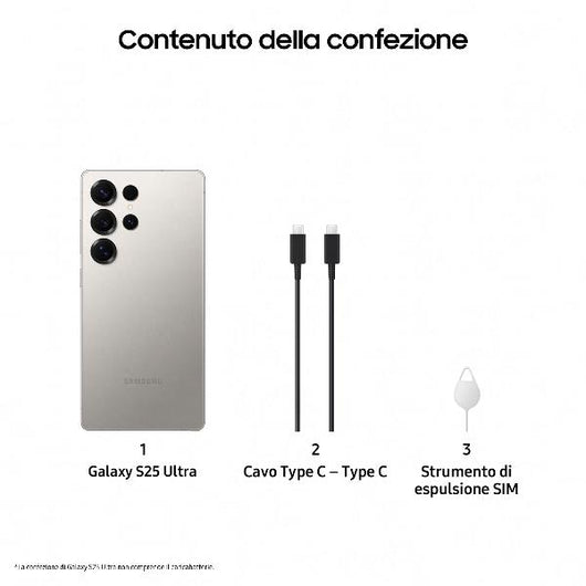 Samsung galaxy s25 ultra smartphone ai, display 6.9'' qhd+ dynamic amoled 2x, fotocamera 200mp, ram 12gb, 1tb, 5.000 mah, titanium gray - SM-S938BZTHEUE