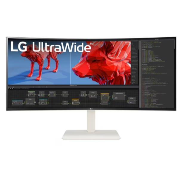 Lg monitor curvo 37,5 led ips 144hz 21:9 3840 x 1600 1ms 450 cdm, reg altezza, usb-c dock, dp/hdmi, - 38BR85QC-W.AEU