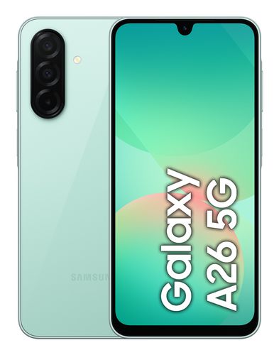 Samsung galaxy a26 5g, smartphone con funzioni intelligenti, display super amoled 6.7”, 6gb ram, 128gb, batteria 5.000 mah, memoria espandibile, mint - SM-A266BLGBEUE