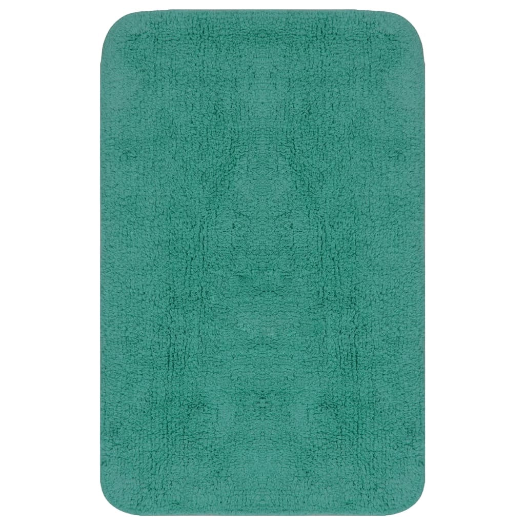 Set di 3 tappeti da bagno in tessuto turchese 02_0005787