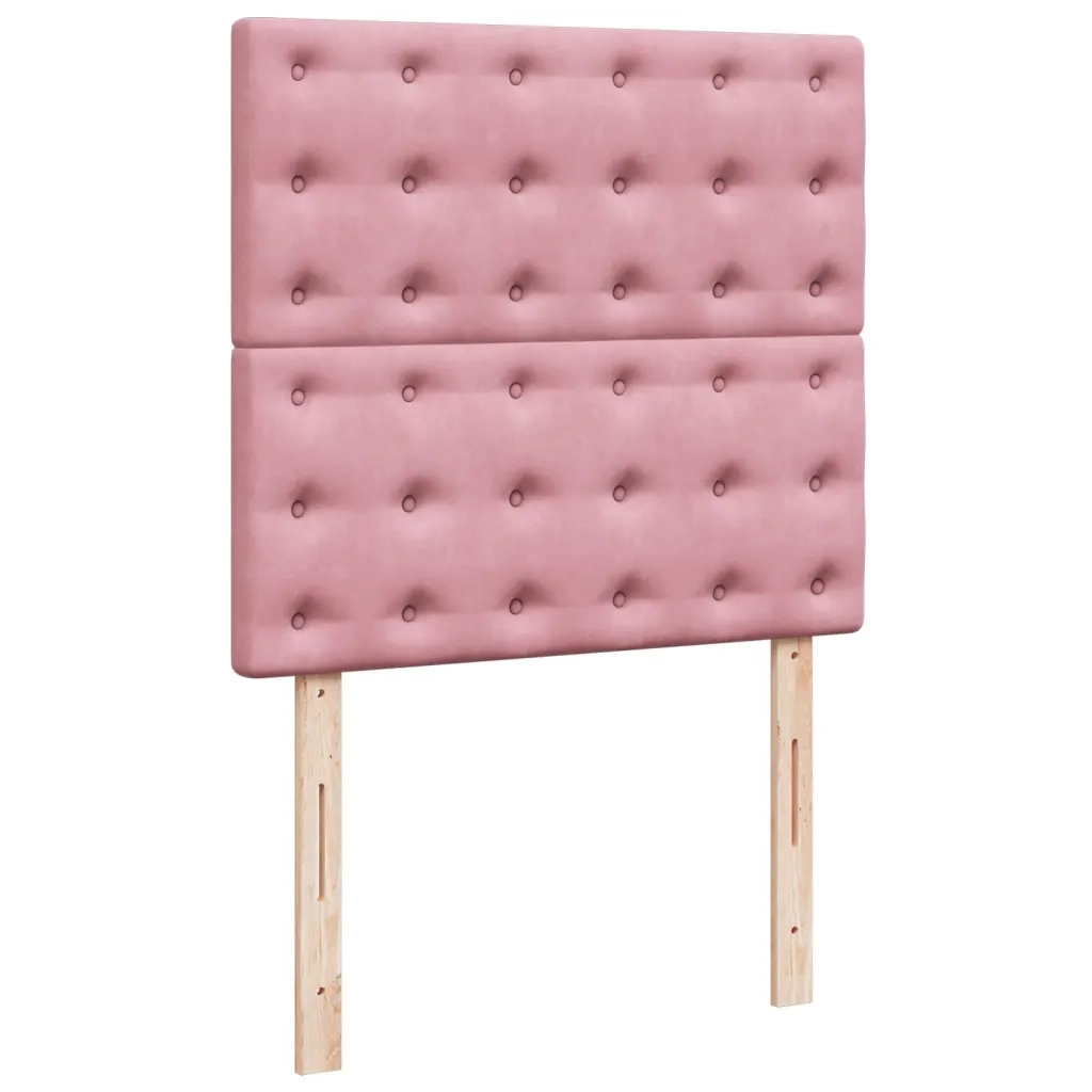 Giroletto a Molle con Materasso Rosa 90x200 cm in Velluto