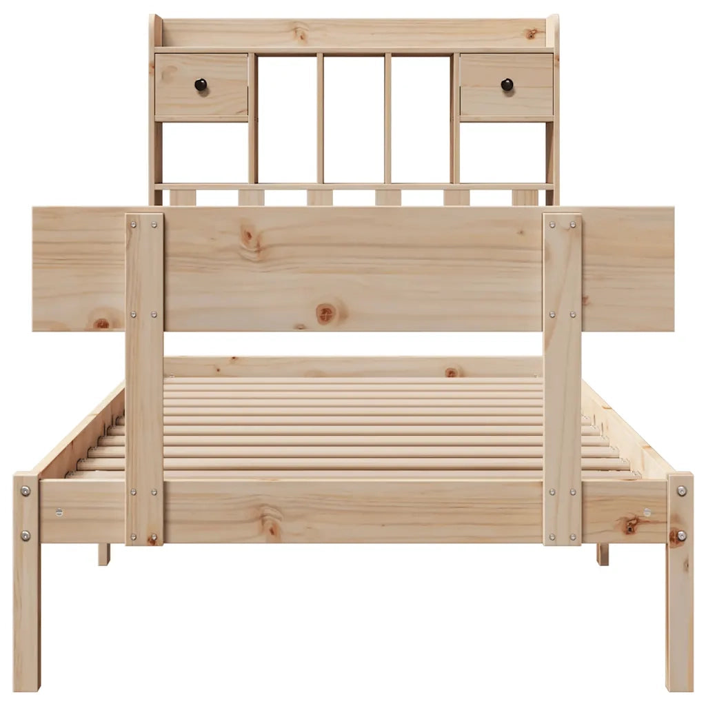 Letto Libreria senza Materasso 90x200 cm Legno Massello Pino 3321828