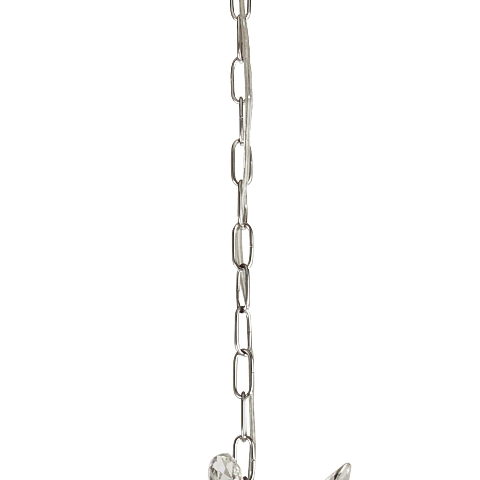 Lampadario Contemporaneo Mazzo Acciaio Cromo Vetro Trasparente 7 Luci E14