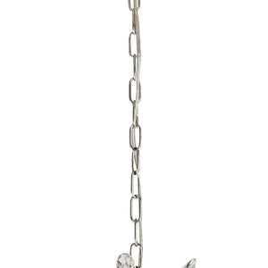 Lampadario Contemporaneo Mazzo Acciaio Cromo Vetro Trasparente 7 Luci E14