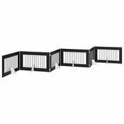 Cancello per cani con supporti 6 pz Rovere Nero 100 x 60 cm CFW8504907