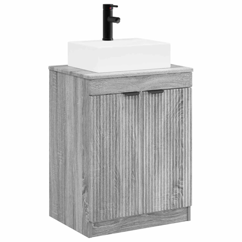 Set di mobili per il bagno Sonoma grigio Legno ingegnerizzato 3404246