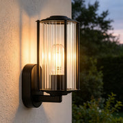 ZMH Lampada da Esterno Interno E27 Max 40W Nero per Terrazza Balcone/Parete Giardino Senza Lampadina