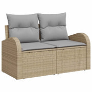 Set Divano da Giardino 3 pz | Set Salotto da Giardino beige e grigio chiaro Poly Rattan
