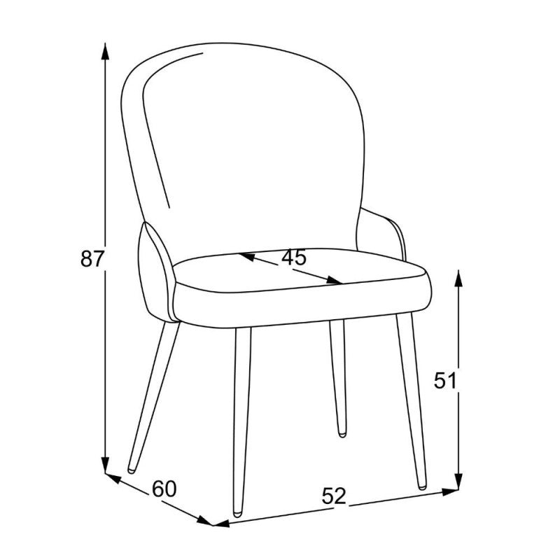Sedia Simo in tessuto Nordic 16 grigio chiaro con dettaglio posteriore in nabuk Uras 10 antracite e gambe nere set 2 p..