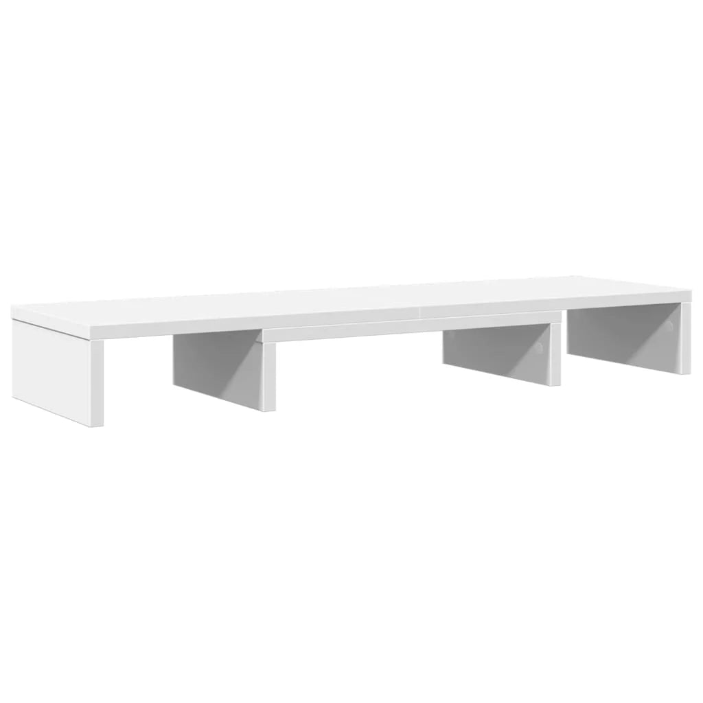 Supporto per monitor da tavolo per ufficio altezza regolabile in legno ingegnerizzato bianco 02_0045016