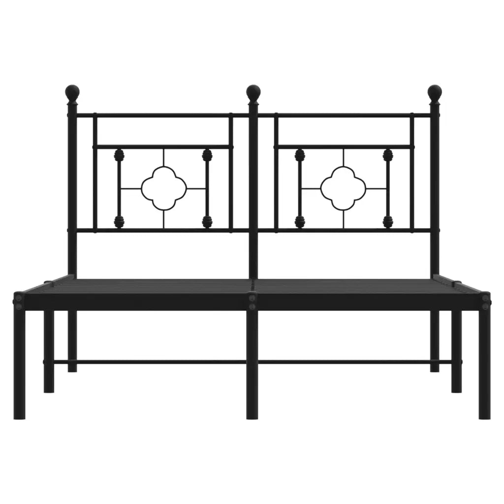 Giroletto con Testiera-Struttura Letto con testiera in Metallo Nero 120x190 cm 527651