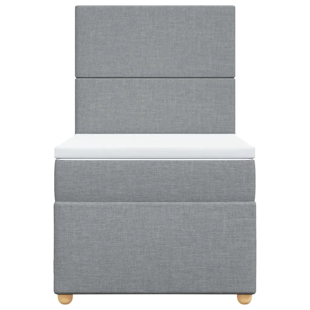 Giroletto a Molle con Materasso Grigio Chiaro 80x200 cm Tessuto