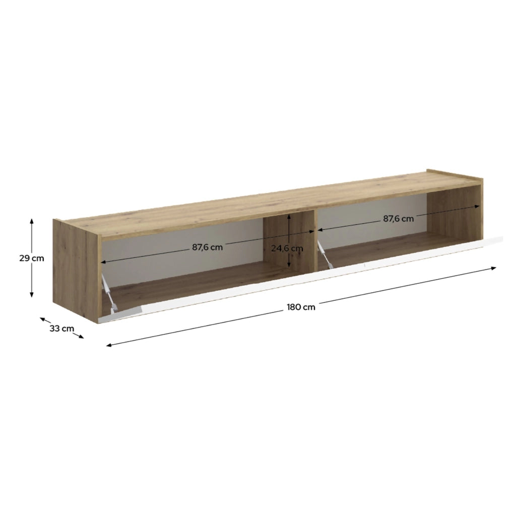 Bigfork, Mobile Porta tv un Ripiano, 35x180x29h cm Bianco