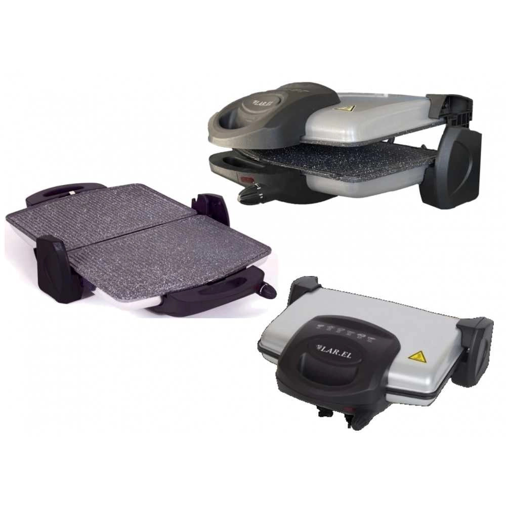 PIASTRA BISTECCHIERA TOSTIERA GRILL 1800W ANTIADERENTE TOAST MULTIFUNZIONE LAREL - Larel