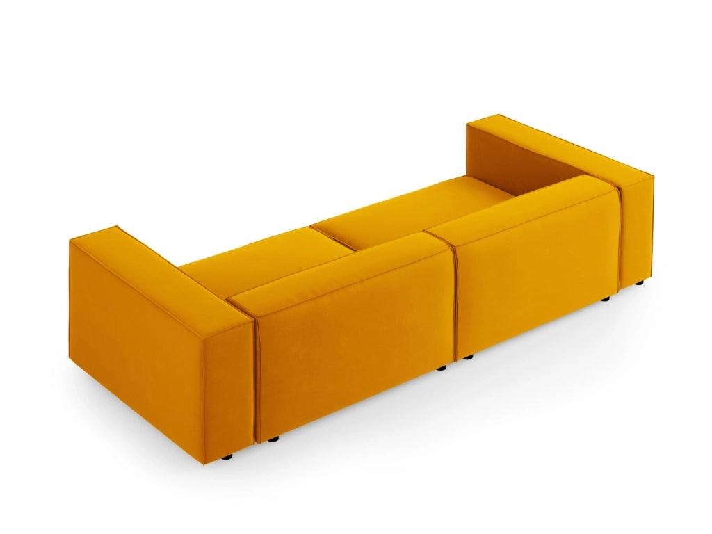 Cosmopolitan Design - Divano "Arendal" 4 posti in velluto giallo 