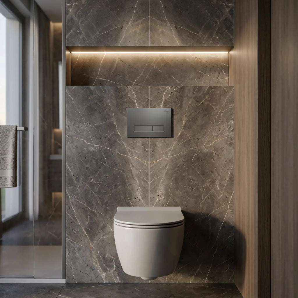 Set Telaio Da Incasso Per Wc Slim 024n Con Pulsante Hd Titan