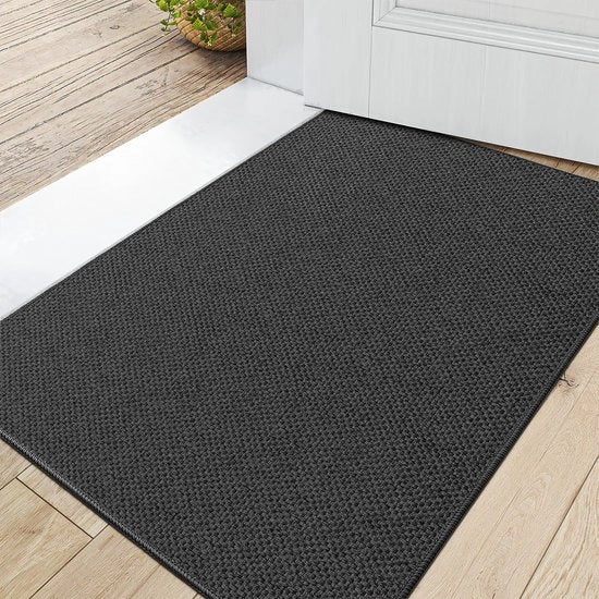 Matte per porta interna 60 x 90 cm, mat per pavimento antiscivolo, asciugamano per porta lavabile, mat per porta sottile, mat per porte interne, grigio scuro