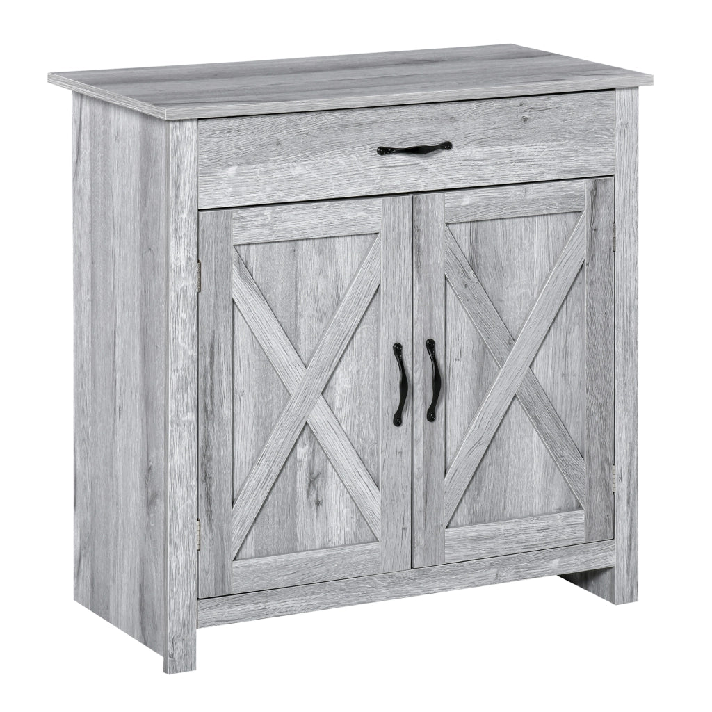 Credenza con cassetto e ante ¨C Xylo ¨C Legno grigio chiaro 80x39,7x80cm