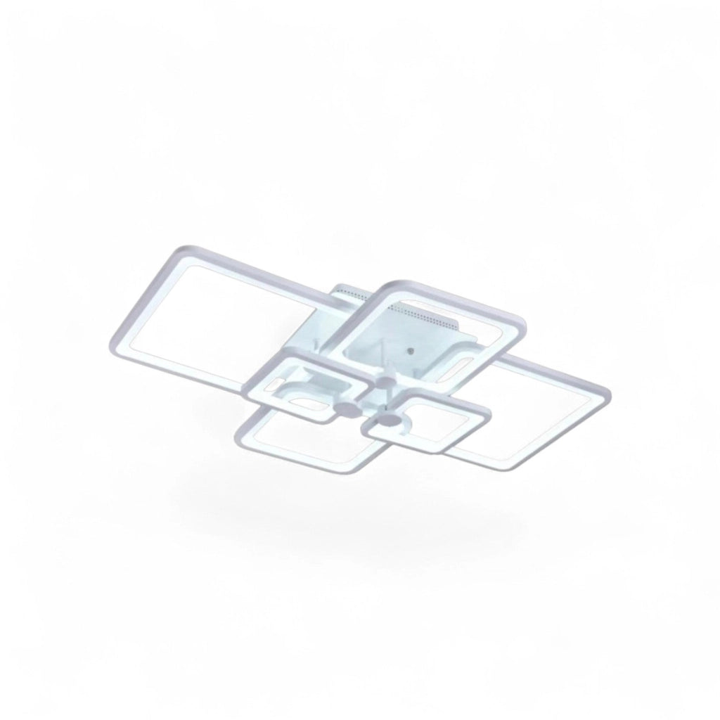 Plafoniera LED Moderna 70W 5600LM 800x570mm Soffitto Design Geometrico 6 Elementi CCT Switch 3000K 4000K 6500K Luce Calda Naturale Fredda 240° Metallo Acrilico IP20 Interno