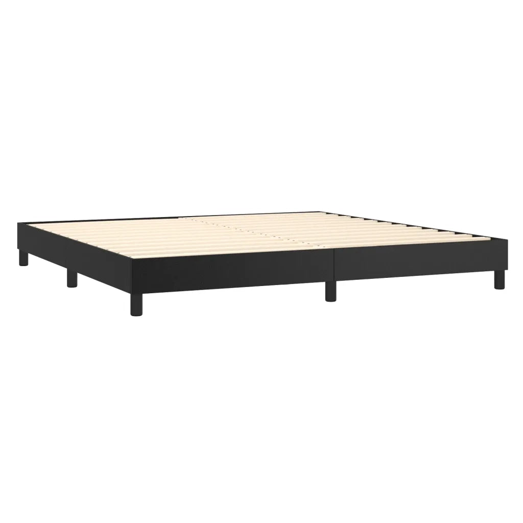 Giroletto a Molle con Materasso Nero 200x200 cm in Similpelle cod mxl 58355