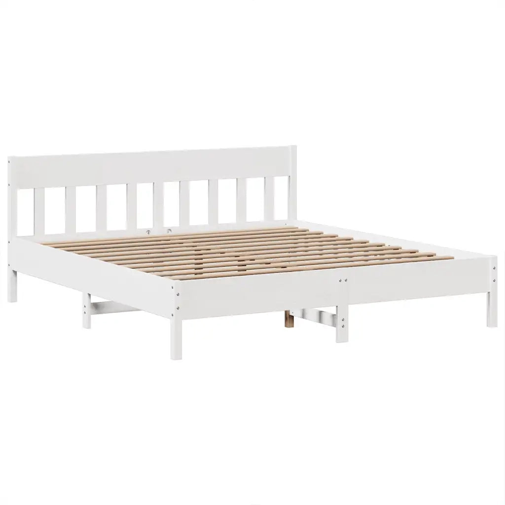 Giroletto senza Materasso Bianco 180x200 cm Legno Massello Pino 3323252