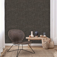 DUTCH WALLCOVERINGS Carta da Parati Motivo Tessuto Nero 437407