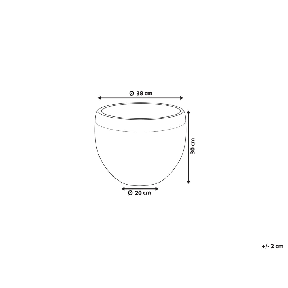 Vaso tondo in fibra di argilla e pietra grigia 38 x 38 x 30 cm interni esterni giardino terrazza