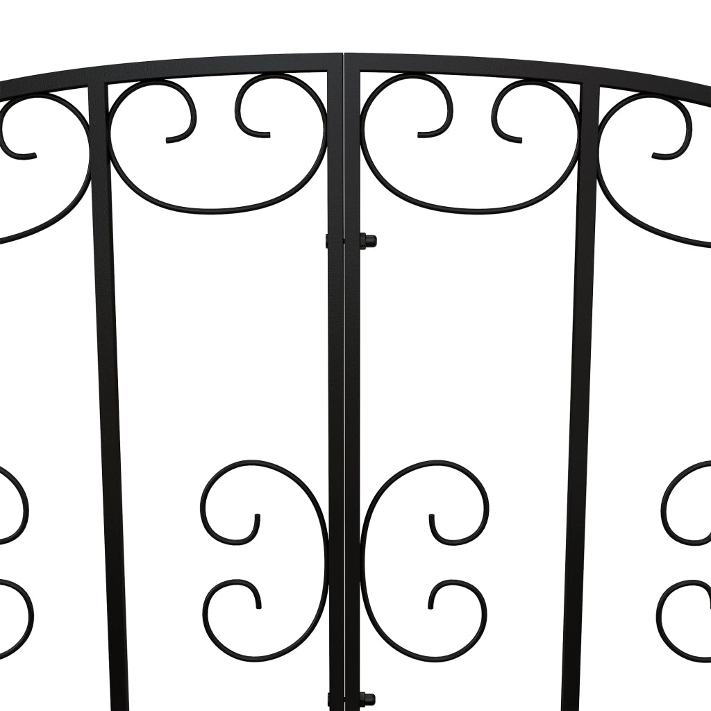 Ponticello da Giardino in Acciaio con Ringhiera ¨C zephmum ¨C Nero 119x67x70 cm