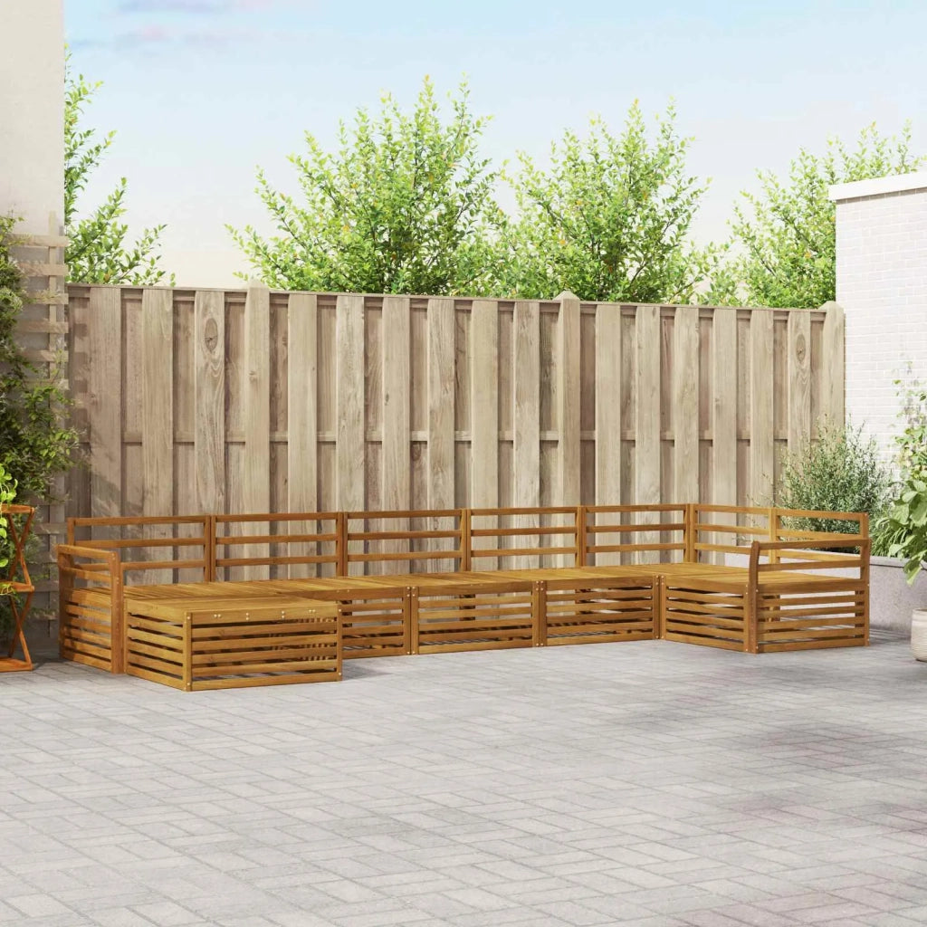 Set di divani da esterno 7 pcs Naturale