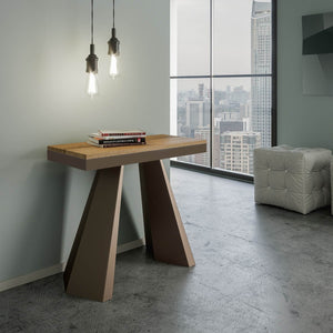 Consolle Allungabile 90-300x40x77 cm in Nobilitato Marrone