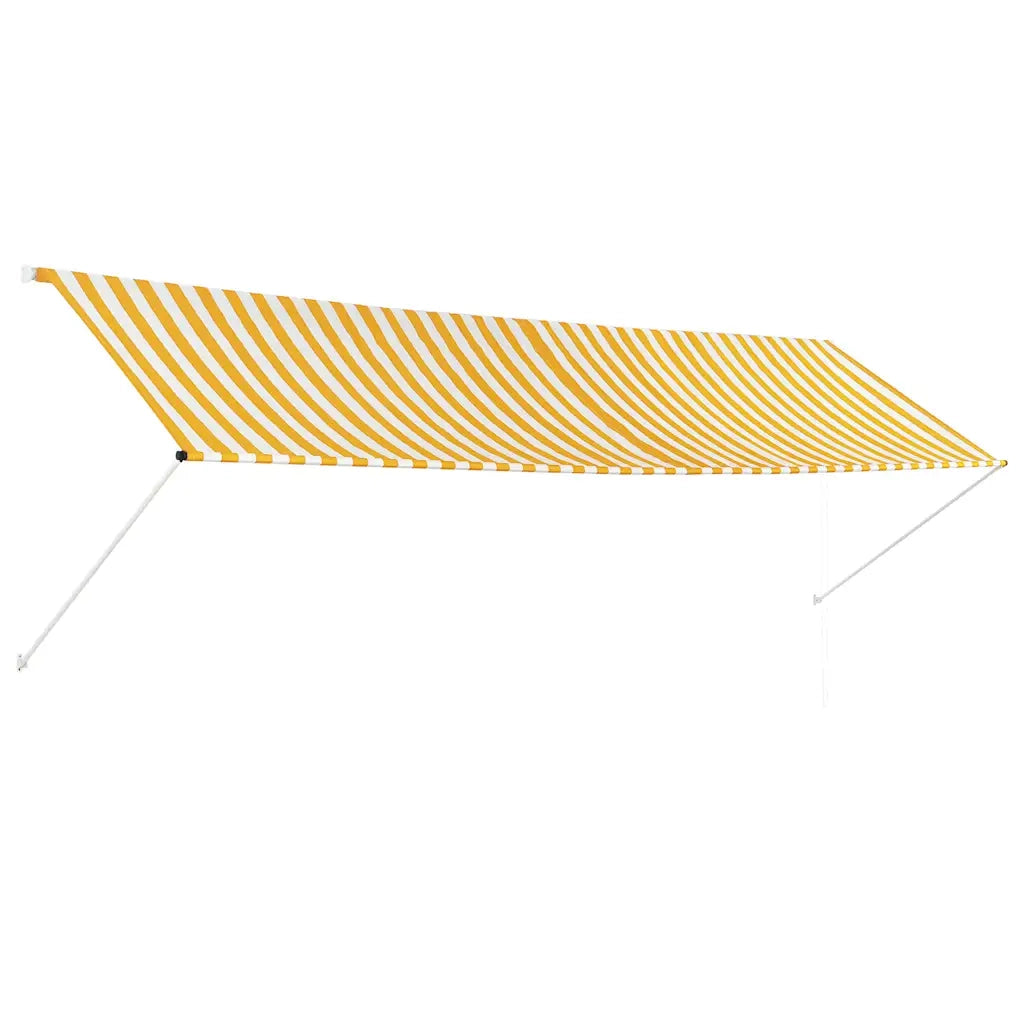 Tenda da Sole Retrattile 400x150 cm Giallo e Bianco cod mxl 18865