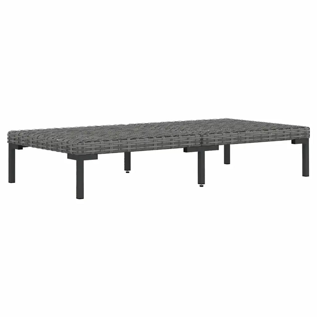 Set Divani da Giardino 3 pz Grigio Scuro Polyrattan Mezzo Tondo 318606