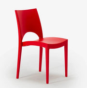 IGAP Sedia Paris in Polipropilene 42x42x93 cm Monoblocco per Interno ed Esterno Rossa