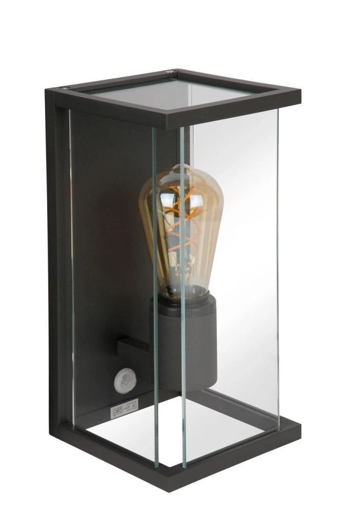 Lucide applique esterna CLAIRE-LED E27 IP54 nera vetro