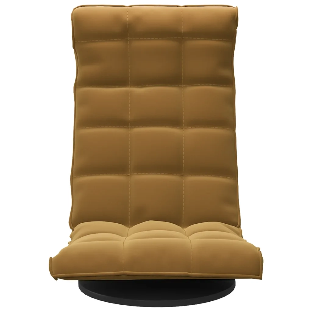 Sedia da Pavimento Girevole Marrone in Velluto CFW9819570