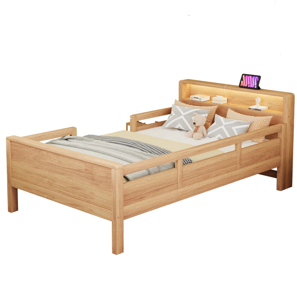 Letto singolo multifunzione 90x200 cm con LED e USB-C