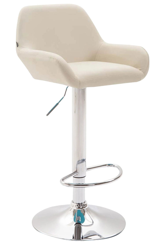 Set 2 Sgabelli Bar Braga In Similpelle crema,cromo