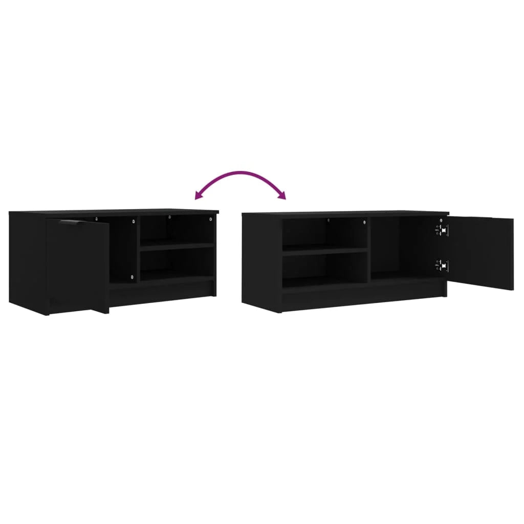 Mobile TV multimediale mensola TV credenza mobile TV sala da pranzo soggiorno camera da letto 80 x 35 x 36,5 cm legno ingegnerizzato nero 02_0026269