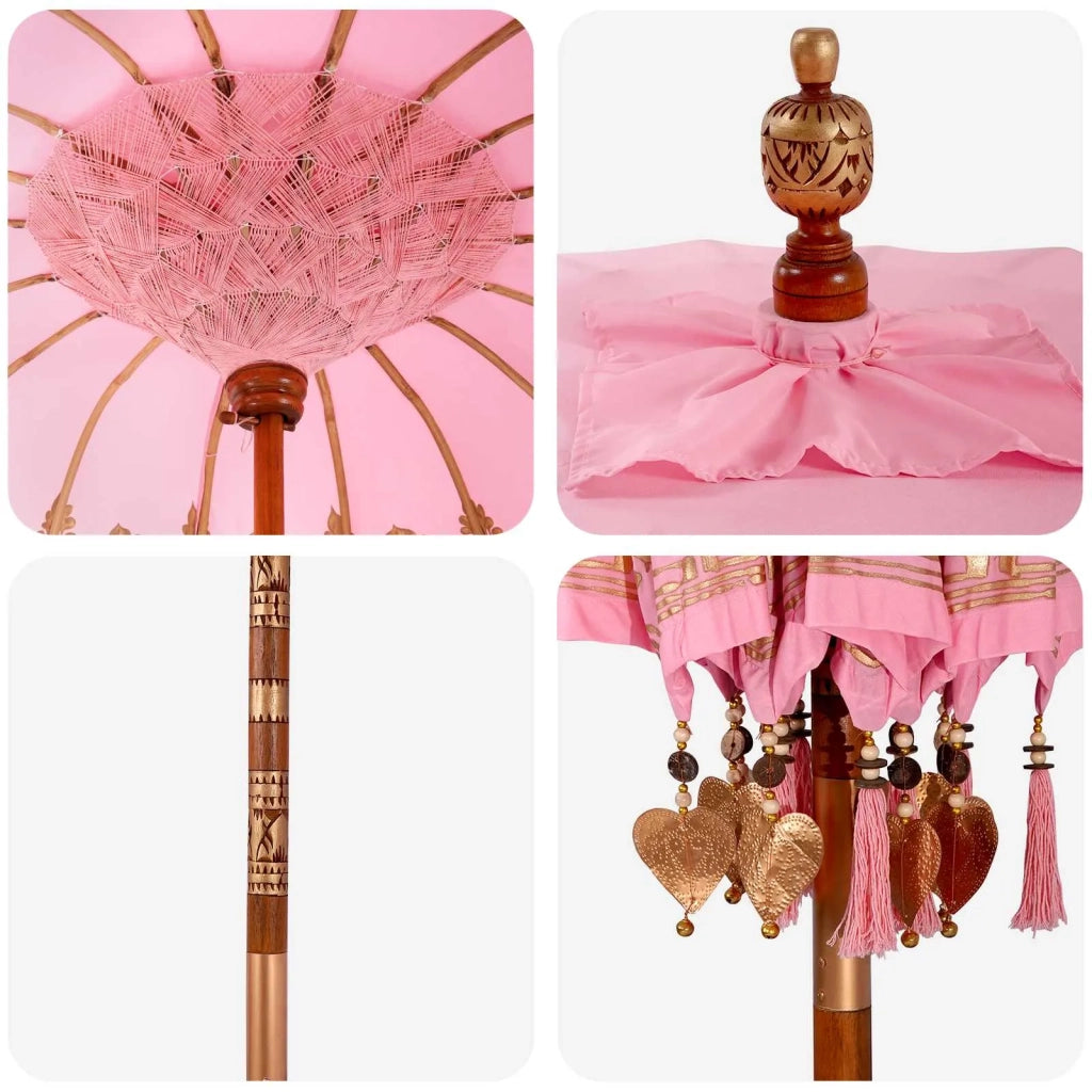 Ombrello balinese con base 2 pz Rosa 3433029