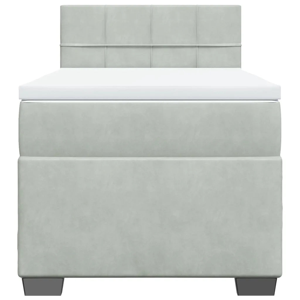 Giroletto a Molle con Materasso Grigio Chiaro 80x200 cm Velluto 3286162