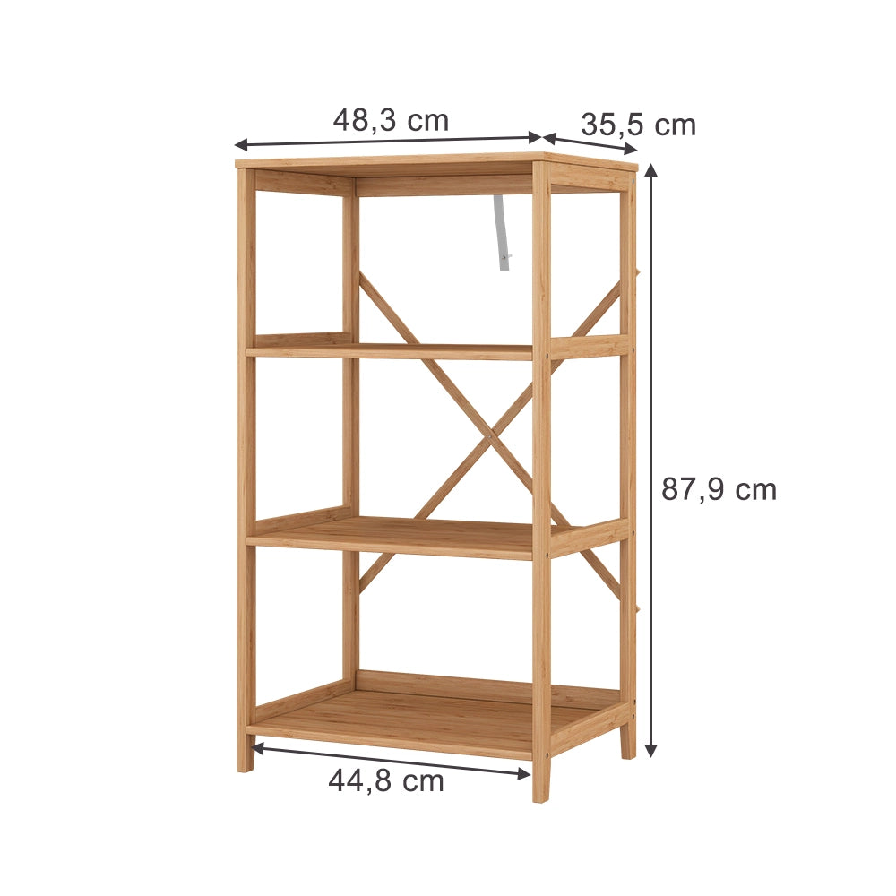 Vicco Libreria Bambù 48.3 x 87.9 cm Con 4 scomparti aperti