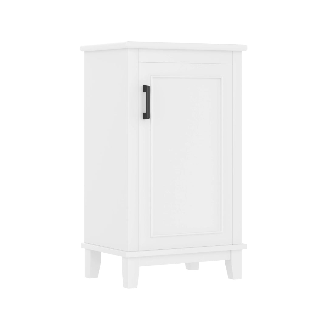 Mobile bagno freestanding 51x34x83 cm con lavabo in ceramica integrato, 1 anta, ripiano regolabile, bianco