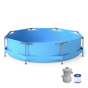 Piscina fuori terra rotonda 360 x 76 cm capacità 6125 litri facile da montare stile estivo PVC blu 20_0013120