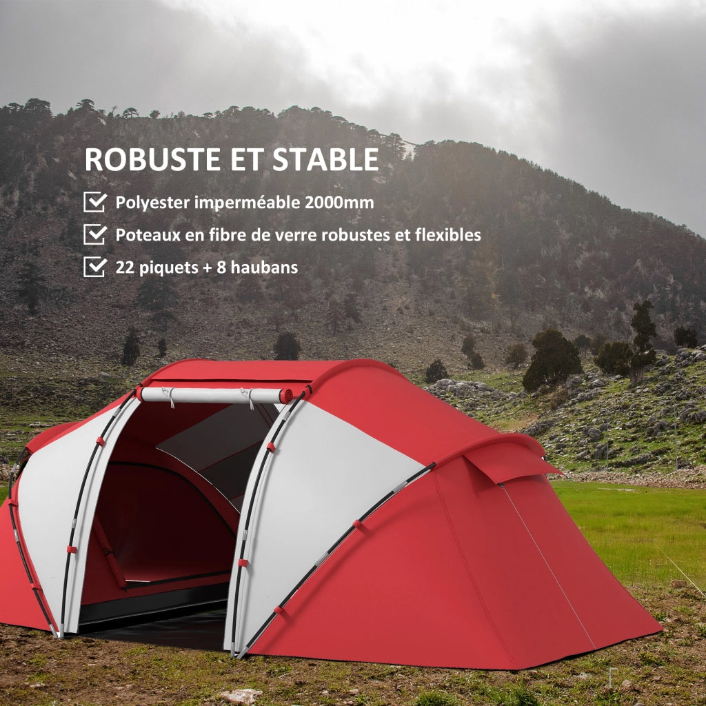 Tenda da campeggio familiare 4-6 persone ¨C zephmum ¨C grigio rosso